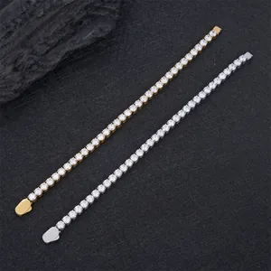 Klassisches Tennisarmband-Set aus Edelstahl mit 3A-Zirkonia in Gold und Silber-Optik