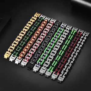 Bracelet Chaîne de Vélo en Acier Inoxydable Industriel pour Homme Bijoux de Style Punk Moto Jonc Mécanique pour Fête