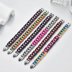 Unisex Stainless Steel Bicycle Chain Bracelet Personalized Hip Hop Biker Jewelry Industrial Style Multi Color Wristband