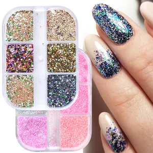Holographic Nail Glitter Powder Irregular Flakes Shimmering Manicure Decoration For DIY Art Salon Women Beauty Accessory
