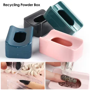 Professional Plastic Nail Powder Recycling Storage Box For Glitter Dip Powder Collection Recovery Organizer Nail Art Tool