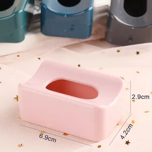 Pink mini nail art powder recycling box made of glossy ABS plastic with 6.9cm size