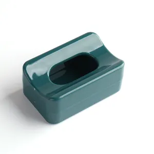 Dark green manicure powder recycling box with high gloss finish and rectangular design