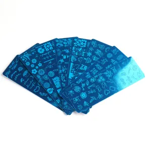 Lot de plaques de stamping pour ongles en acier avec motifs floraux et papillons