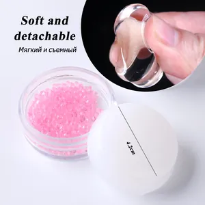 4.2cm soft silicone nail stamper tool for French manicures with clear acrylic nail rhinestones
