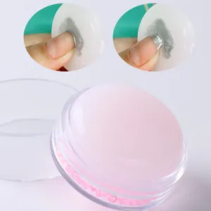 Pink silicone nail stamper set with transparent base for French manicure art tools