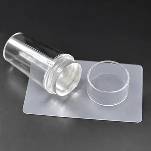 Transparentes Silikon Nagellack Stempel Set mit Schaber für French Maniküre Design