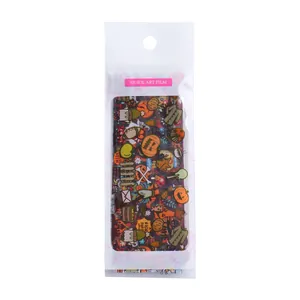Feuilles de transfert d'art d'ongles Halloween avec citrouilles et fantômes sous emballage