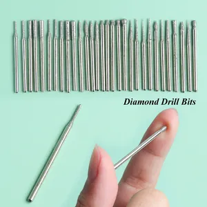 Set professionale di 30 punte diamantate per unghie con gambi in acciaio inox e smeriglio