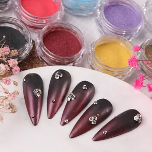 Metallic Magic Mirror Nail Powder Shimmering Chrome Pigment Dust For Manicure Gradient Aurora Effect Nail Art Decoration