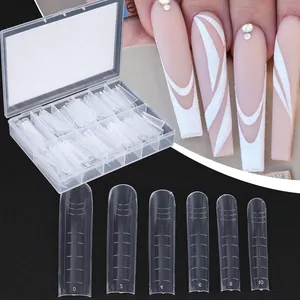 Professionele Transparante Nagelverlenging Mallen Met Schaal Heldere Kunststof Dubbele Vormen Voor Manicure DIY Vrouwen Nagelkunst Gereedschap