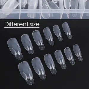 Transparante nagelverlenging tips in diverse maten met genummerde opbergdoos