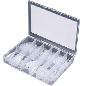 Transparante 10-vaks opbergdoos voor nagelverlenging mallen met plastic tips