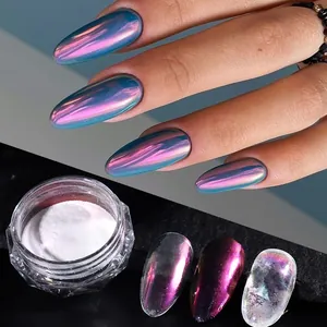 Nagelkunst Aurora Chrom Puder in Violett-Rosa mit Spiegeleffekt für die Nägel