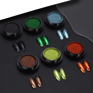 Détails du set de 6 poudres à ongles miroir chrome métallisé avec finition ultra brillante