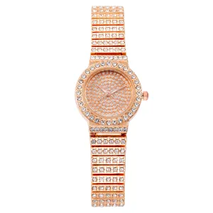 Orologio Al Quarzo Da Donna Lusso Strass Cielo Stellato Cinturino In Acciaio Lega Moda Piccolo Quadrante Casual 6530