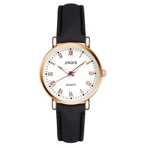 Damen Mode Quarzuhr Legierung Gehäuse Kunstleder Armband Römische Ziffern Rundes Zifferblatt Lässige Vintage Armbanduhr Für Damen Mädchen