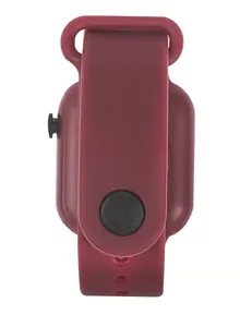 Bracelet de rechange en silicone pour montre connectée rouge foncé avec boucle noire