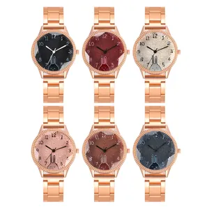 Mode Vrouwen Quartz Polshorloge Roségoud Legering Stalen Band Cartoon Konijn Wijzerplaat Glitter Strass Decoratie Casual Dameshorloge