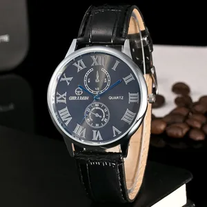Orologio al Quarzo Casual da Uomo Con Quadrante a Numeri Romani Cassa in Lega Cinturino in Ecopelle Orologio da Polso Business