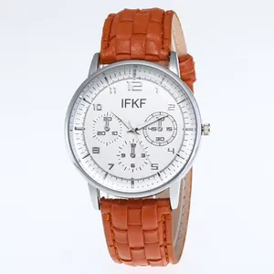Business Casual Men's Quartz Watch With Alloy Case And Faux Leather Strap Round Dial Three Eye Decorative Honeycomb Pattern Pointer Wristwatch