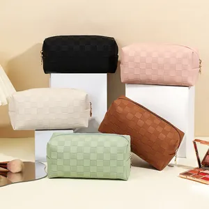 Neceser impermeable con diseño de tablero en cinco colores para viaje y cosméticos