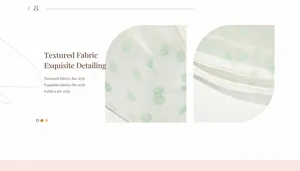 Detailed close-up of cream cosmetic bag with green floral print and pearlized texture