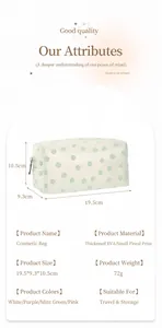 Detailed view of a white semi-transparent floral makeup bag made of thick EVA material