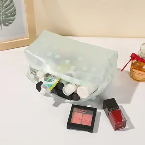 Large Capacity Floral Heart Print Makeup Bag EVA Mesh Travel Toiletry Wash Organizer Storage Pouch For Women