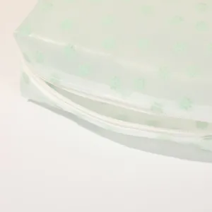 Floral green large capacity makeup bag with zipper for travel and storage