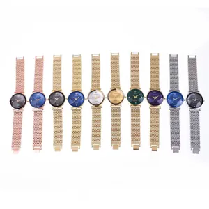 Collezione di orologi al quarzo da donna con cinturini a maglia e vetro tagliato