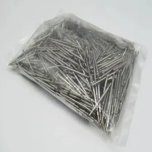 Bulk stainless steel watch band spring bar link pins in transparent plastic packaging
