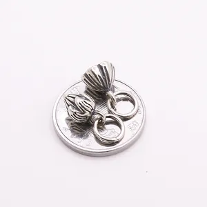 Ciondolo loto vintage in argento sterling S925 per gioielli fai-da-te con moneta di scala