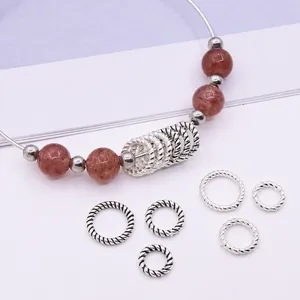 925 Sterlingsilber Gedrehte Seil Geschlossene Ringe DIY Schmuckherstellung Abstandsperlen Vintage Minimalistisch Verbinder Schmuckzubehör