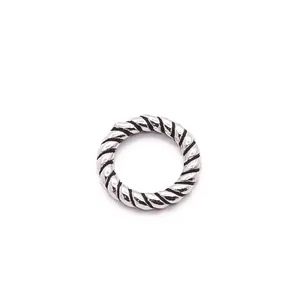 S925 Sterlingsilber Ring mit Seiltextur und Vintage-Finish für DIY-Schmuckzubehör