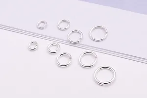 Various sizes of S925 sterling silver open jump rings for DIY jewelry making accessories