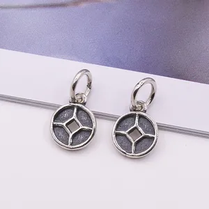 Pendentifs monnaie en argent S925 rétro avec motif étoile pour création bijoux