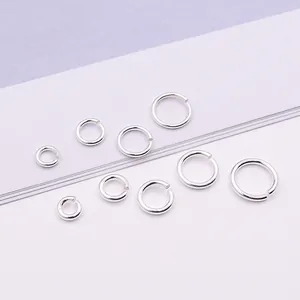Various sizes of S925 sterling silver open jump rings for DIY jewelry making