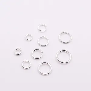 S925 sterling silver open jump rings in various sizes for DIY jewelry making