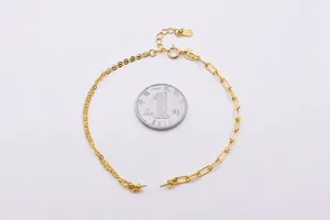 Dettaglio del bracciale fai-da-te in argento S925 con perni per perle