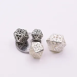 Perline romboidali cave in argento sterling S925 vintage per gioielli fai-da-te