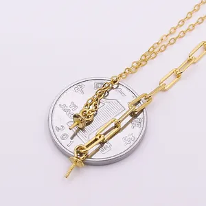 Set catena oro argento S925 fai-da-te con maglie fini e maglie rettangolari a graffetta