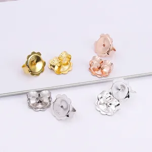 925 Sterling Silver Large Flower Earring Backs Butterfly Clutch Secure Earring Nuts For Studs DIY Jewelry Findings Accessories