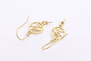 Close-up of S925 sterling silver hallmark on vintage flying crane earrings with clouds