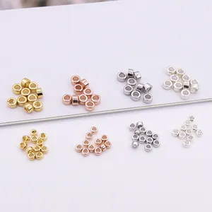 S925 sterling zilveren tussenkralen in vier metaalkleuren voor DIY sieraden maken