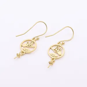 S925 sterling silver crane and cloud earrings hooks for DIY jewelry making