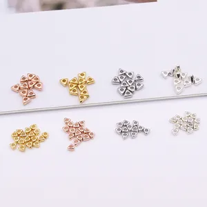 Cuentas espaciadoras triangulares de plata S925 en varios acabados para joyería DIY
