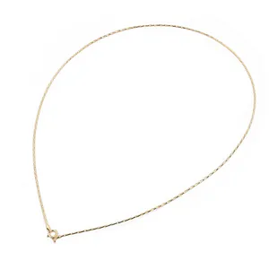 Elegant gold S925 sterling silver snake chain necklace with spring ring clasp on white background