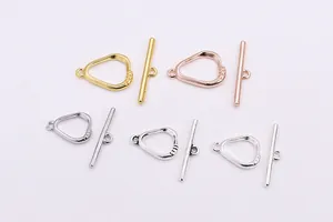 Detail of S925 sterling silver geometric OT toggle clasps for DIY jewelry making