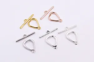 Detailed view of S925 sterling silver geometric OT clasps for DIY jewelry in three colors
